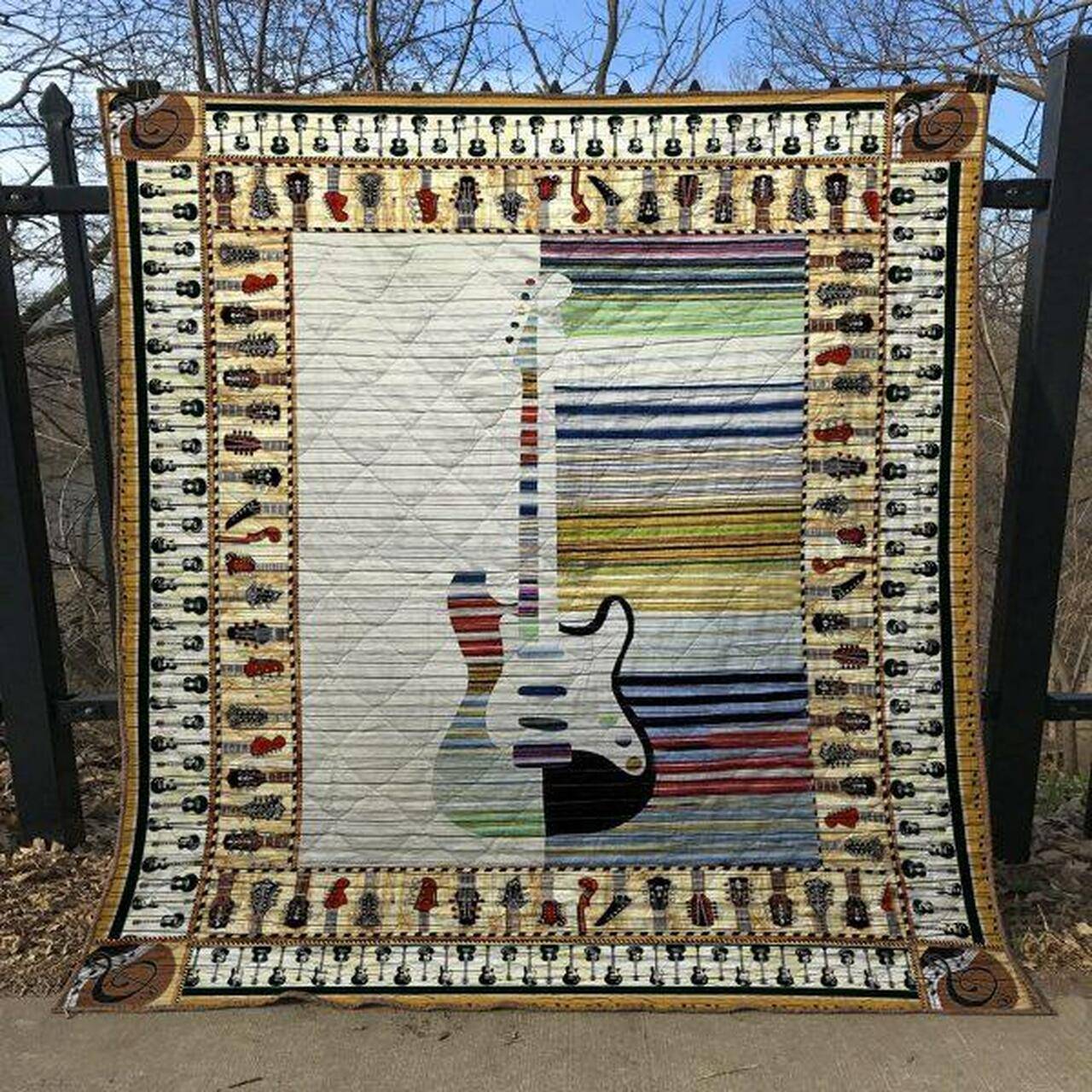 Go Where The Guitar Takes You Quilt Blanket Yct8 Quilt and Home Decor