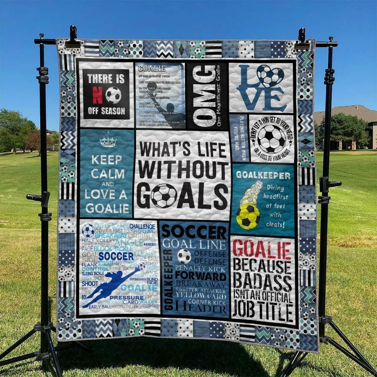 Goals Blue DHCCNA0909 Quilt Blanket and Home Decor