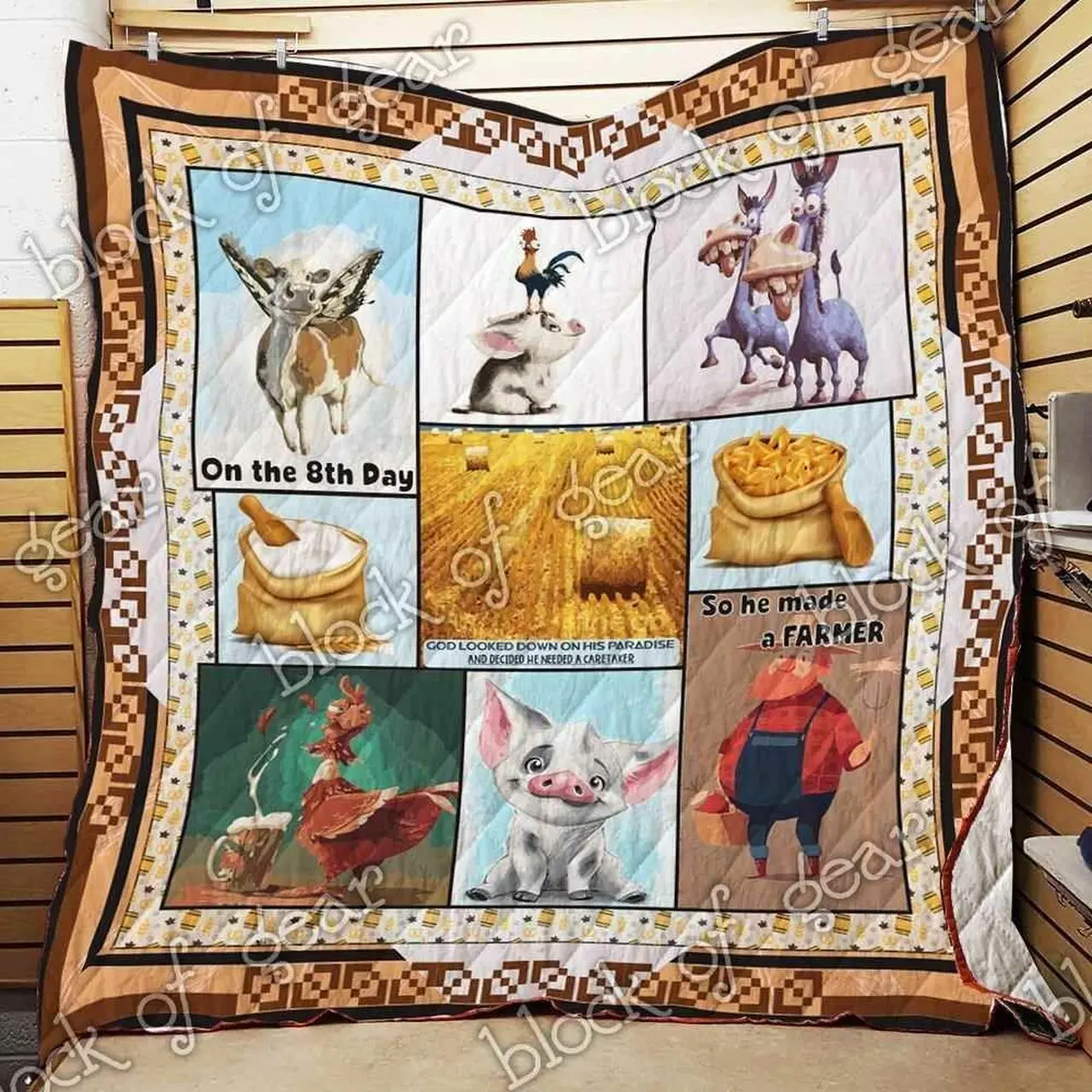 God Made A Farmer Blanket Kc1707 Quilt and Home Decor