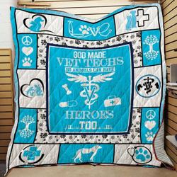 God Made Vet Techs Quilt Blanket ABC07113273 and Home Decor