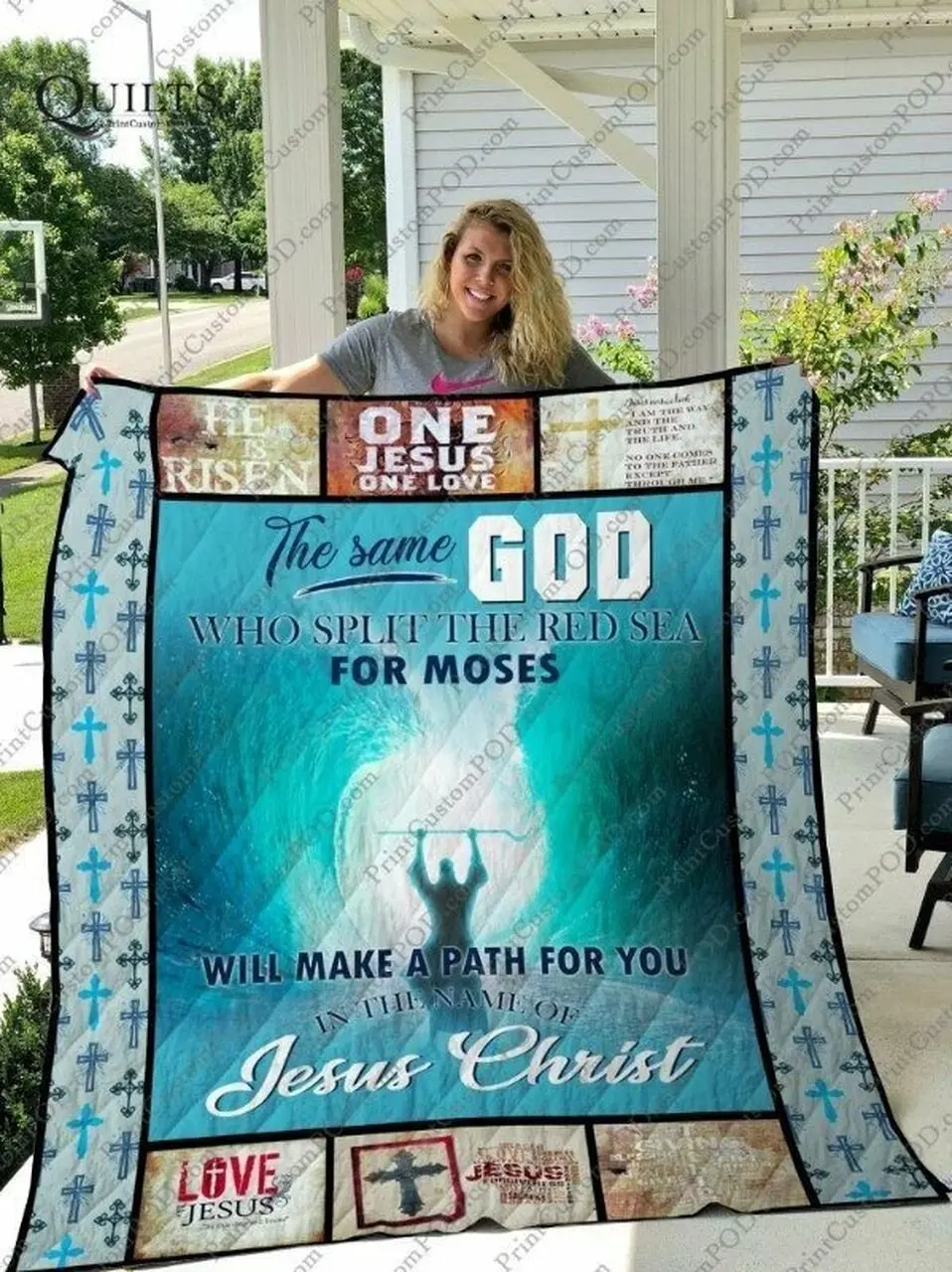 God Split The Sea Clh1610017Q Quilt Blanket and Home Decor