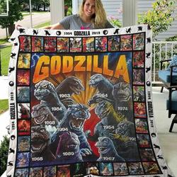Godzilla Quilt Blanket Gift Ideas For Fans Loves Godzilla and Home Decor