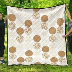 Gold Texture Mushroom Pattern DHCDHC DT1910 Quilt Blanket and Home Decor