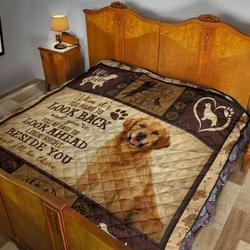 Golden Retriever Beside You 3D Customized Quilt and Home Decor