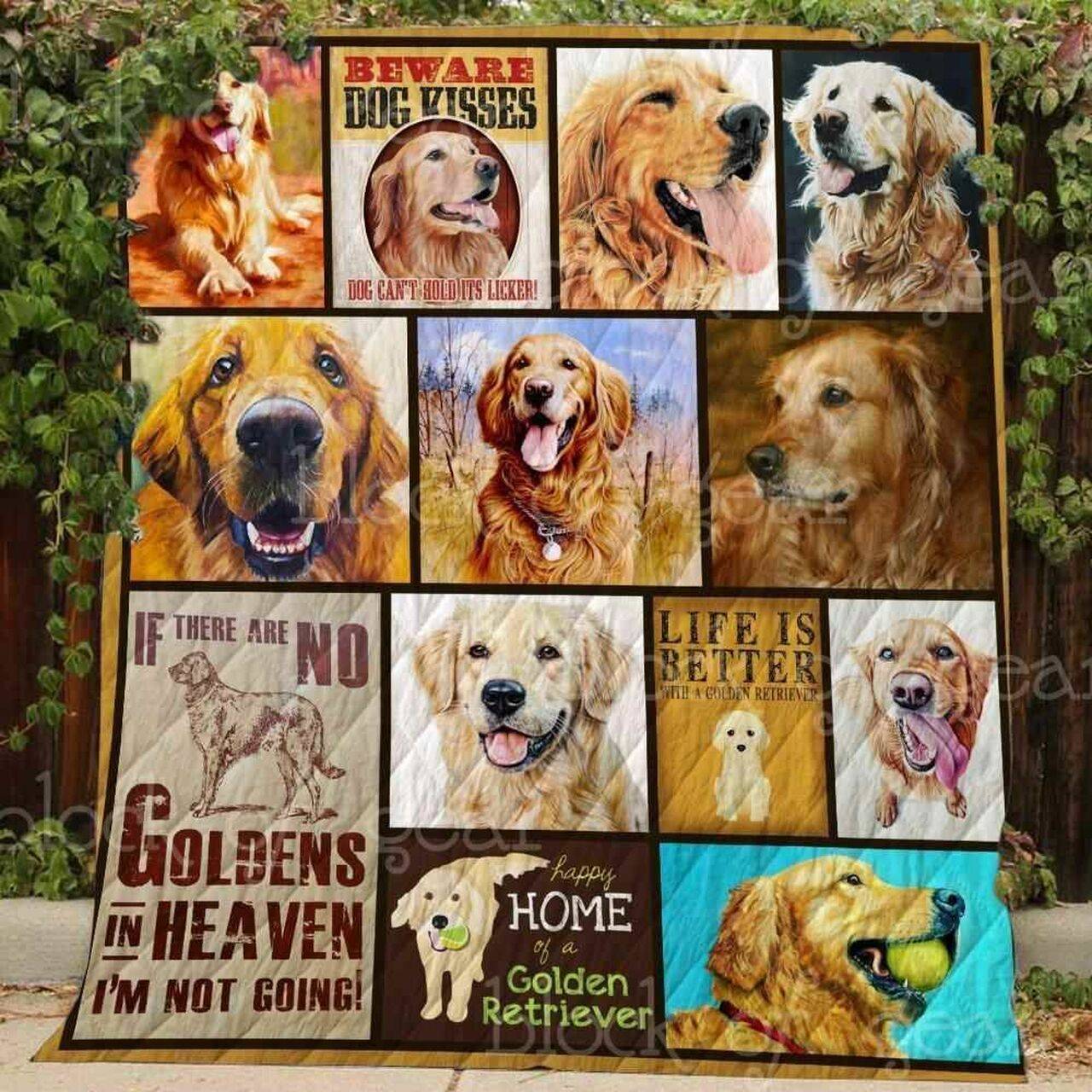 Golden Retriever Blanket Kc1807 Quilt and Home Decor