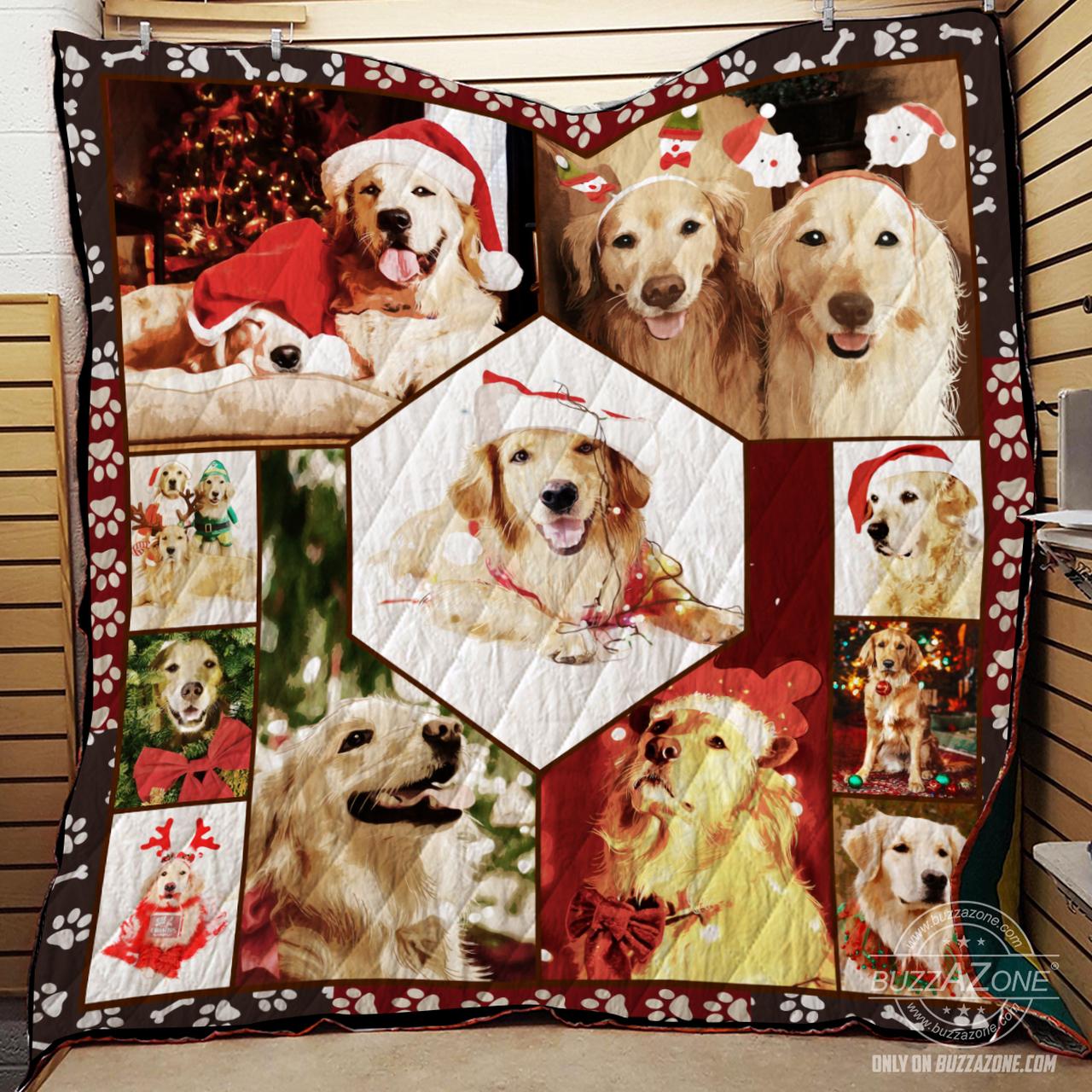 Golden Retriever Christmas Collection 3D Art Quilt Bt and Home Decor