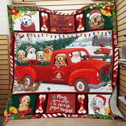 Golden Retriever Christmas Quilt Zgz and Home Decor