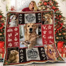 Golden Retriever Christmas Snow  3D Customized Quilt and Home Decor