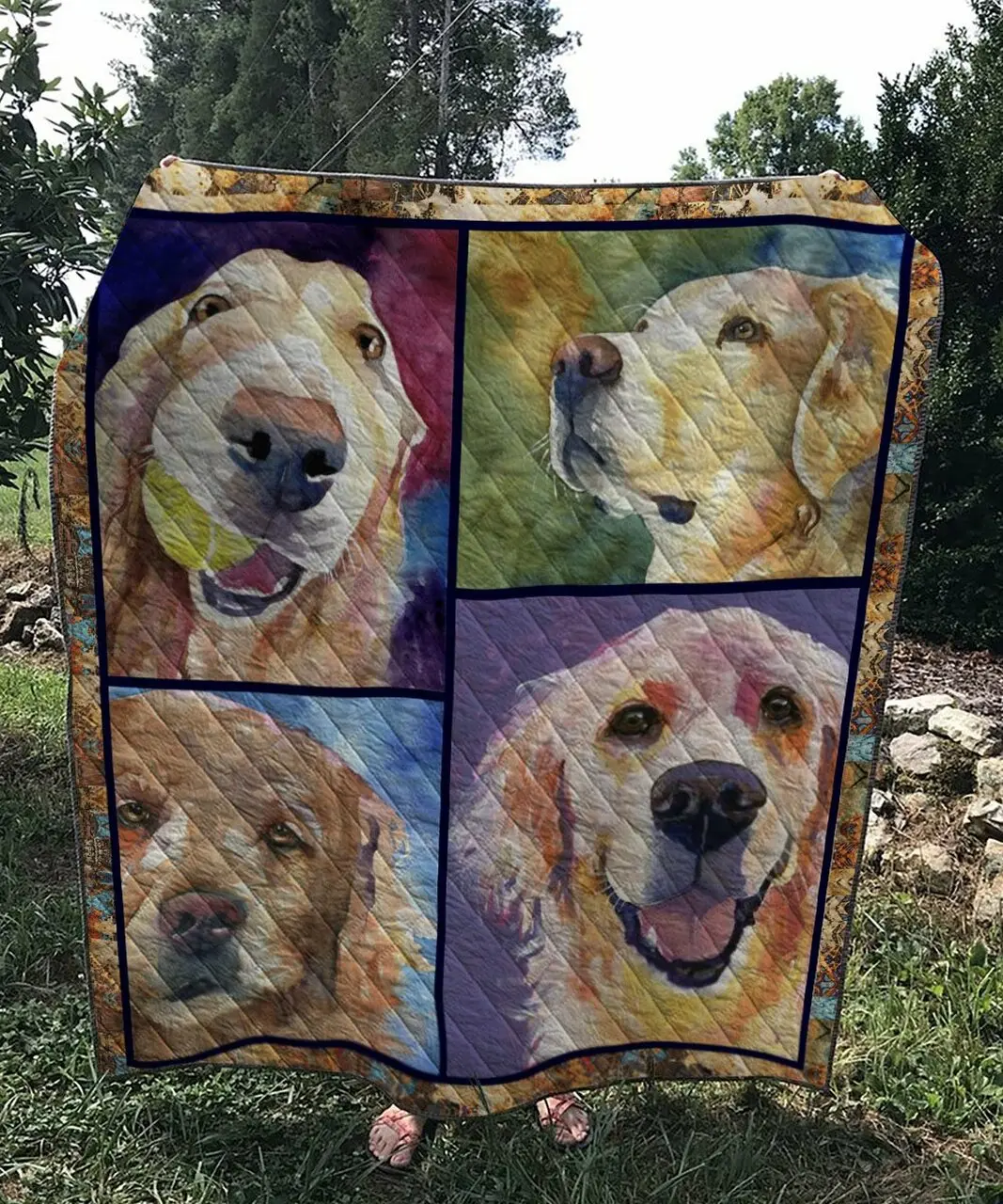 Golden Retriever Dog 1 Quilt and Home Decor