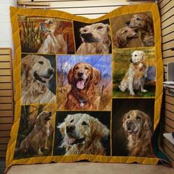 Golden Retriever Dog Quilt Blanket 3 and Home Decor