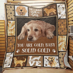 Golden Retriever Dog Quilt Blanket ABC07111613 and Home Decor