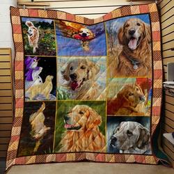Golden Retriever Dog Quilt Blanket and Home Decor