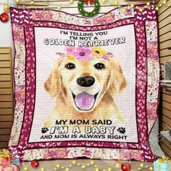 Golden Retriever Dog Quilt Blanket Dhc01021043Td and Home Decor