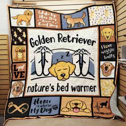Golden Retriever Dog Quilt Zgu and Home Decor