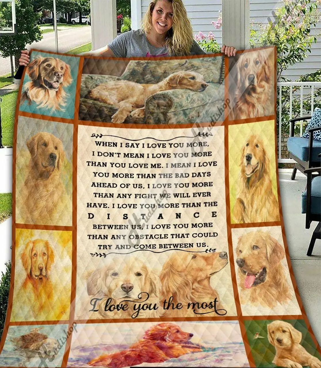 Golden Retriever Dogs Premium N Quilt Neo and Home Decor