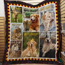 Golden Retriever Hairy Dogger Quilt Blanket Great Customized Blanket Gifts For Birthday Christmas Thanksgiving and Home Decor