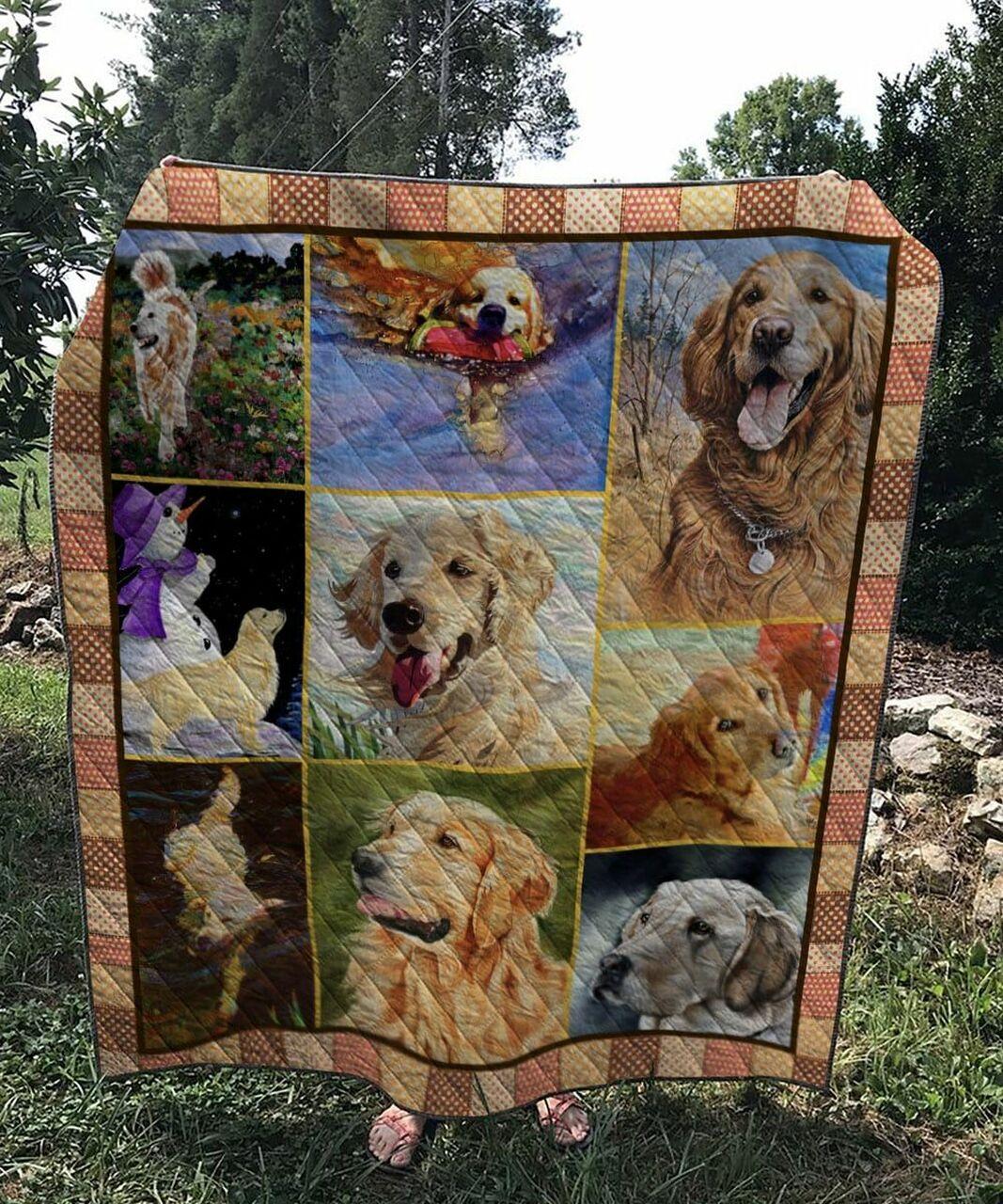 Golden Retriever Im So Fun Quilt Blanket Dhc020120597Td and Home Decor