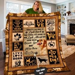 Golden Retriever Personalized Quilt Blanket Lml190684Dt and Home Decor