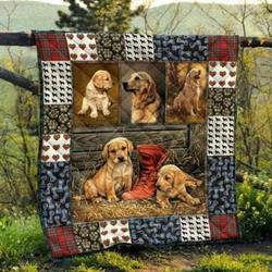 Golden Retriever Prenium Blanket Quilt and Home Decor