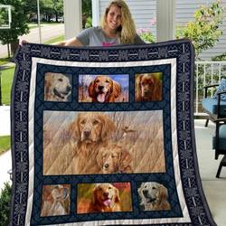 Golden Retriever Qui30001 3D Personalized Customized Quilt Blanket 35 and Home Decor