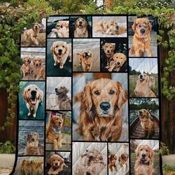 Golden Retriever Quilt Blanket Bs1009 and Home Decor