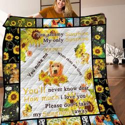 Golden Retriever Quilt Blanket C9B060604Pt and Home Decor