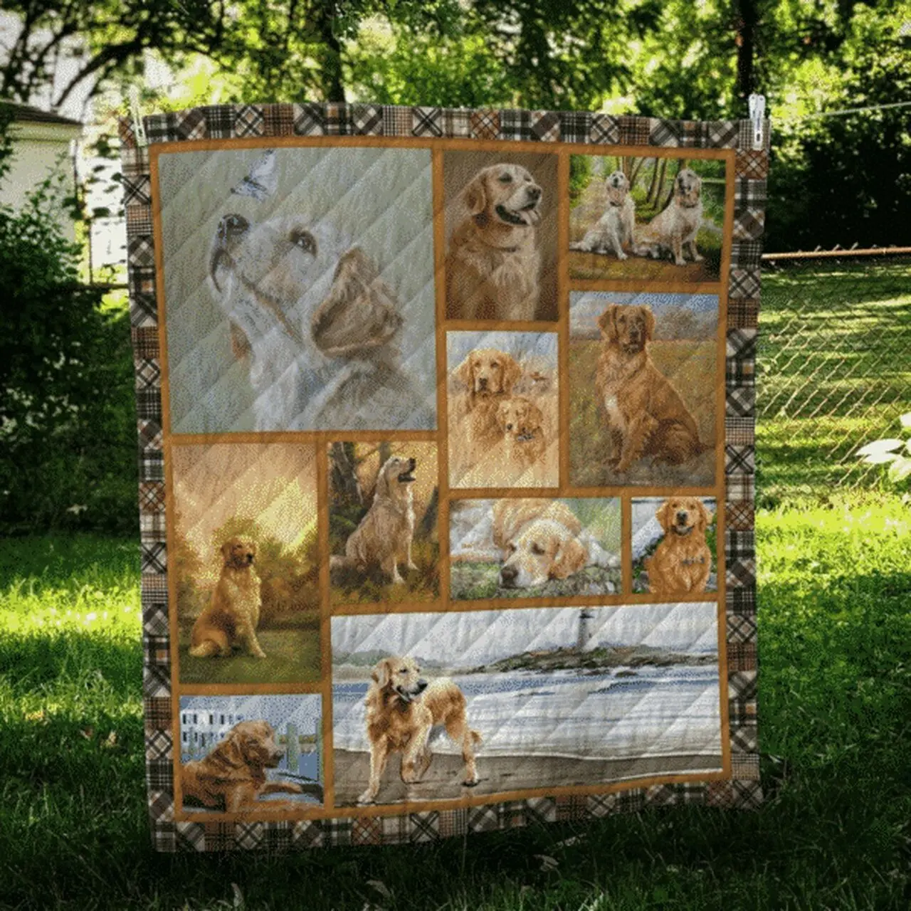 Golden Retriever Quilt Blanket and Home Decor