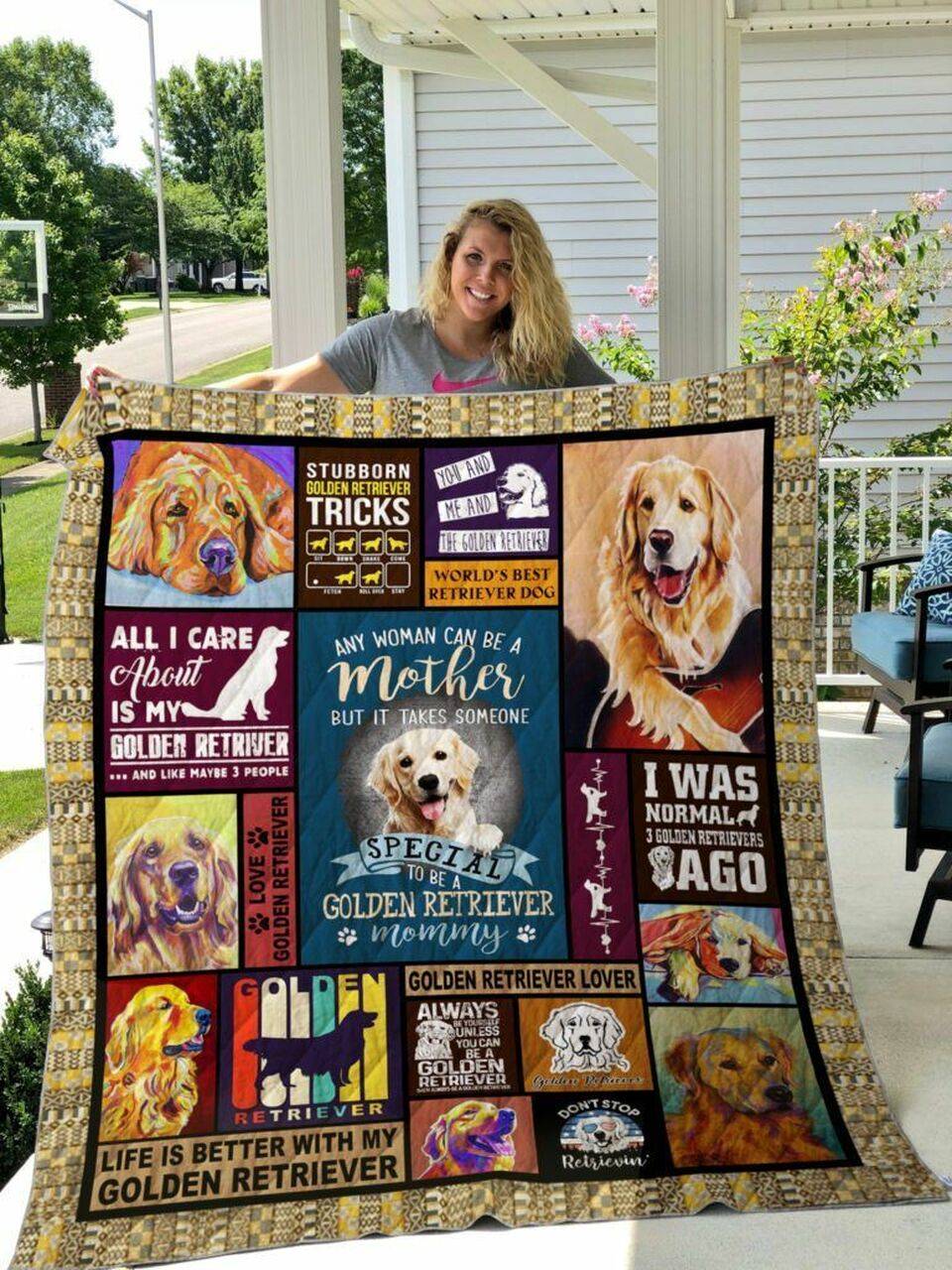 Golden Retriever Quilt Blanket Dhc13122742Vt and Home Decor