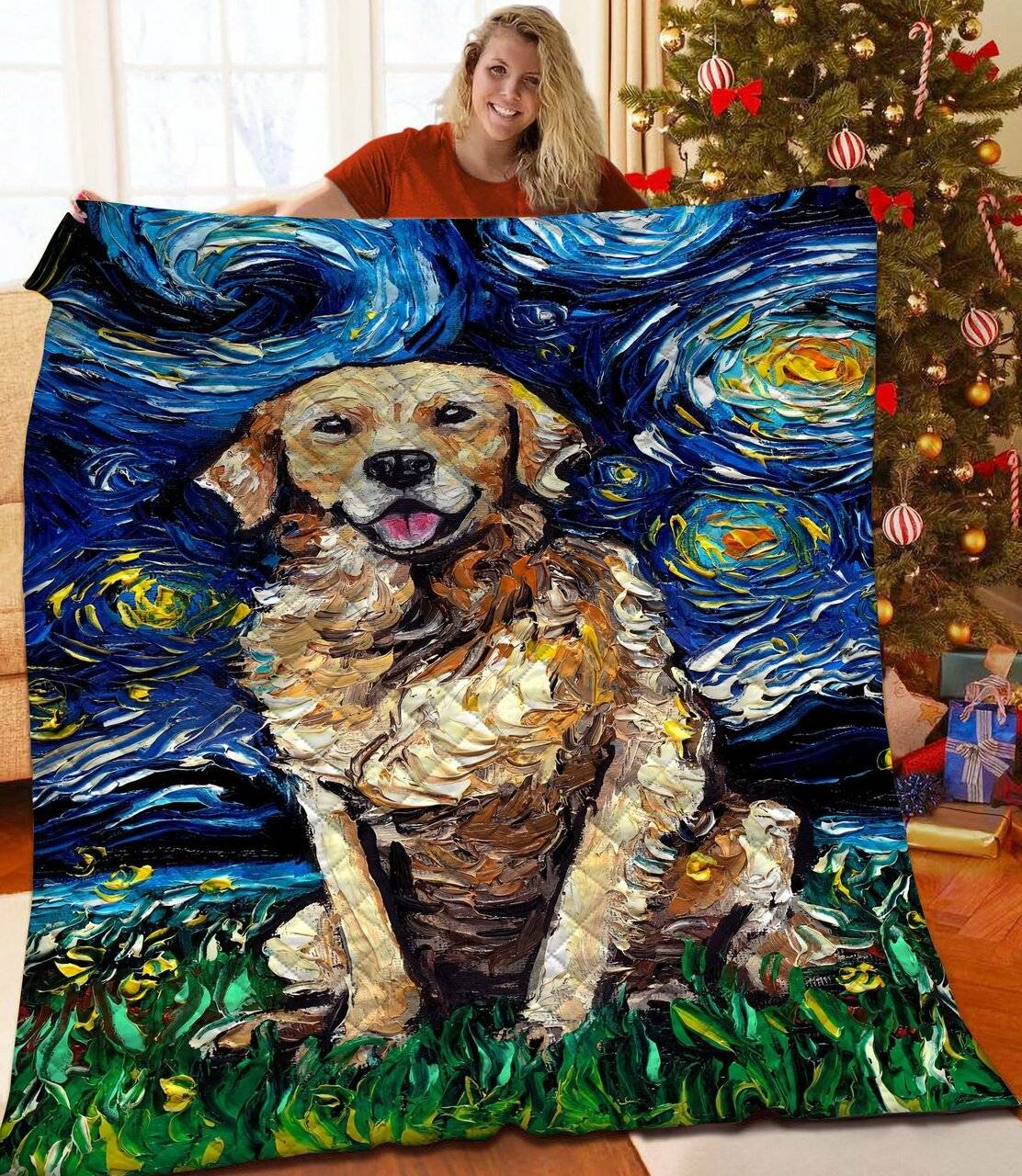 Golden Retriever Quilt Ywz and Home Decor