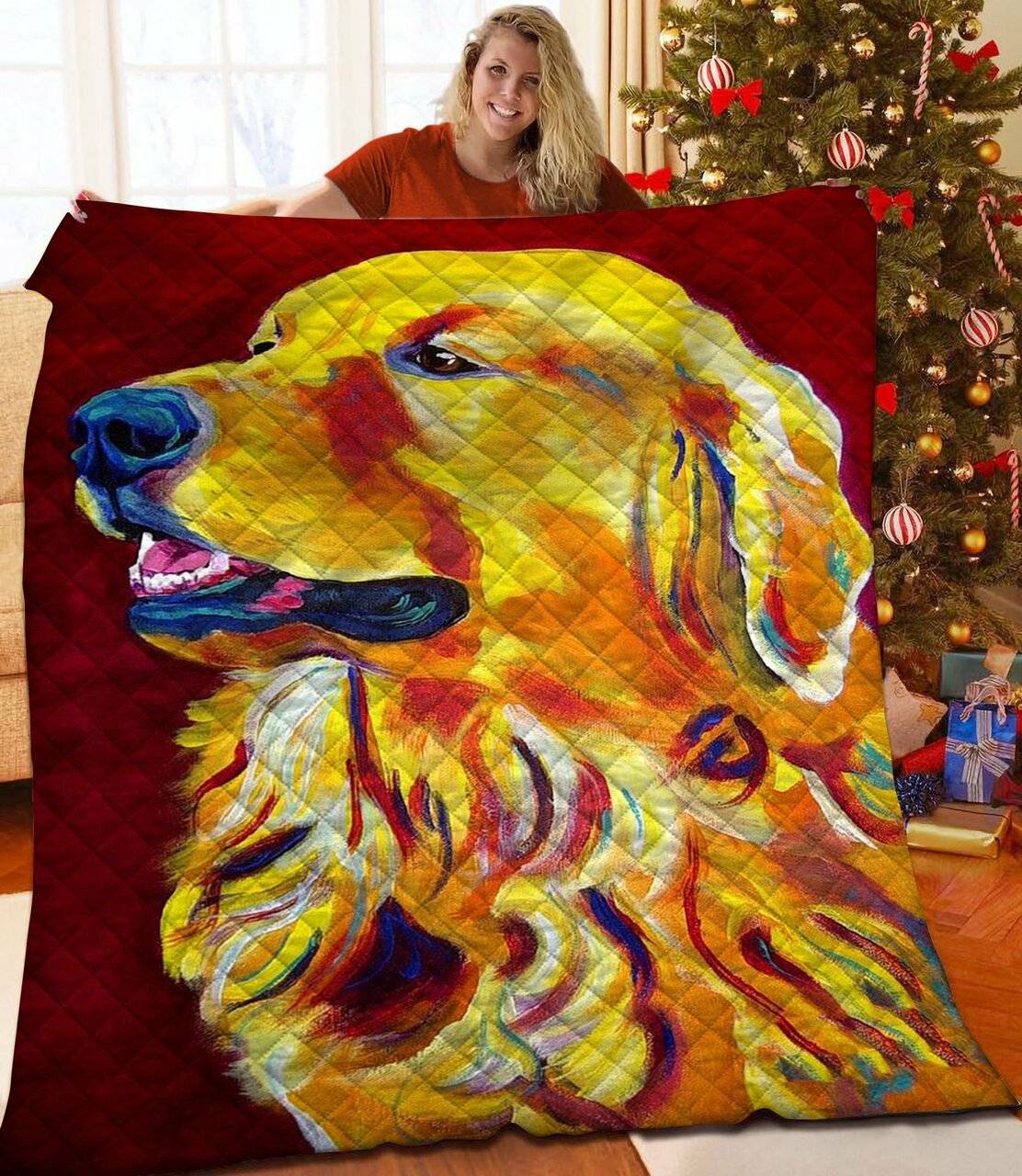 Golden Retriever Quilt Yxt and Home Decor