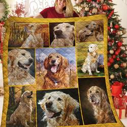 Golden Retriever Quilt Yzc and Home Decor