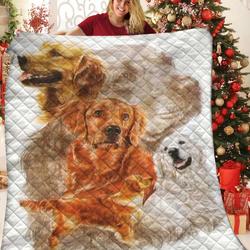 Golden Retriever Quilt Zcy and Home Decor
