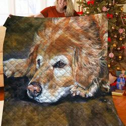 Golden Retriever Quilt Zdx and Home Decor