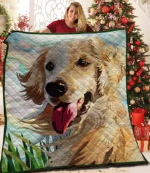 Golden Retriever Quilt Zga and Home Decor