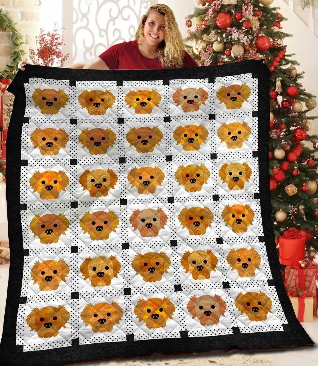 Golden Retriever Quilt Zgf and Home Decor