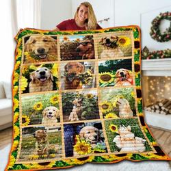 Golden Retriever SF 3D Customized Quilt and Home Decor