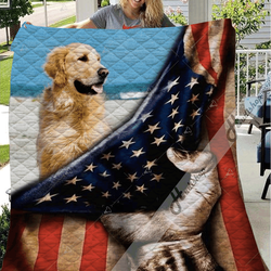 Golden Retriever Ta 03012017 TTGG59 Awesome 3D Customized Quilt Hip and Home Decor