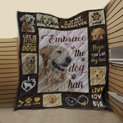 Golden Retriever Take Love V1 QE 3D Customized Quilt and Home Decor