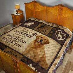 Golden Retriever When ItS Too Hard To Look Back Quilt Blanket and Home Decor
