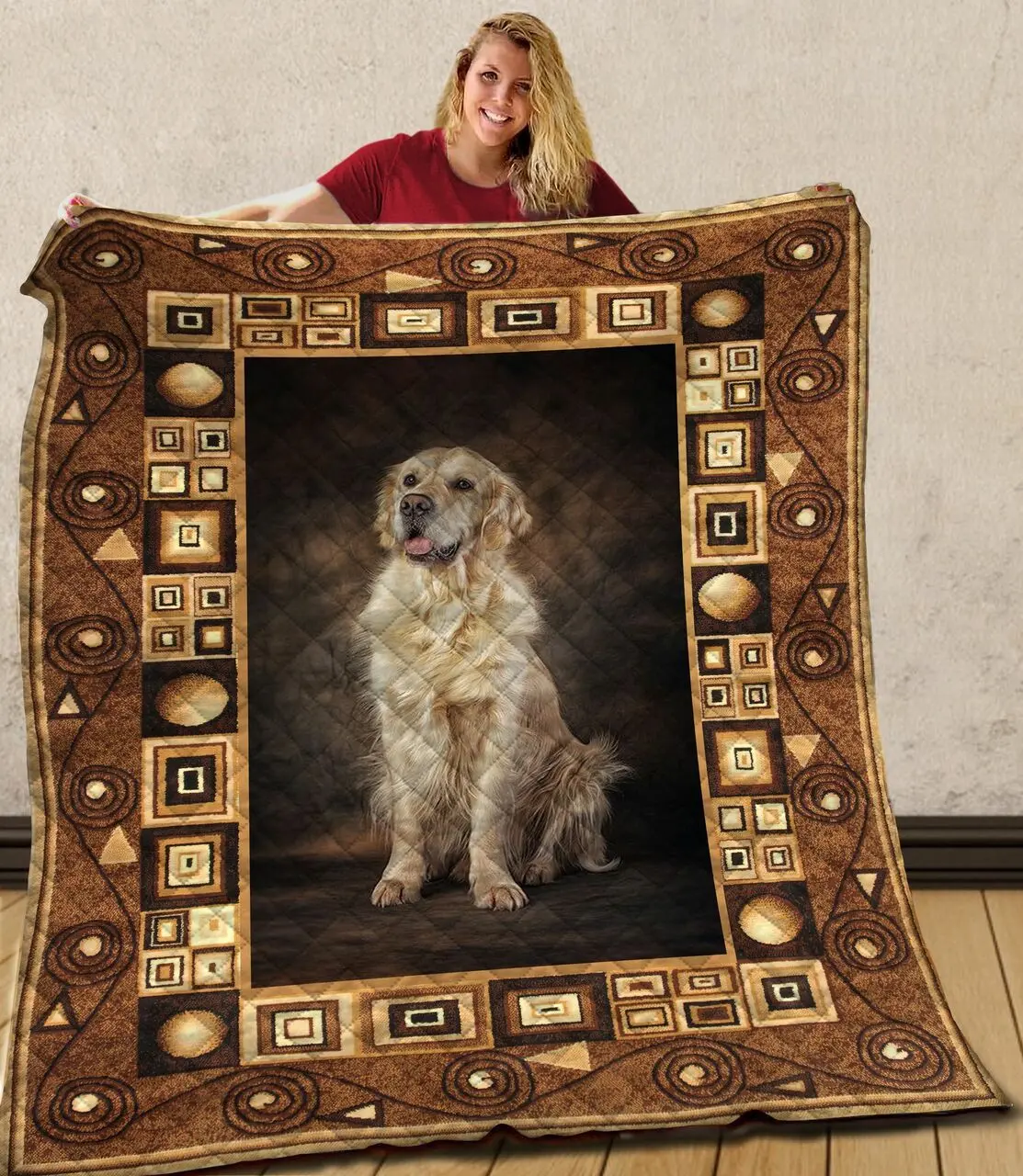 Golden Retriever Wp Quilt ae and Home Decor