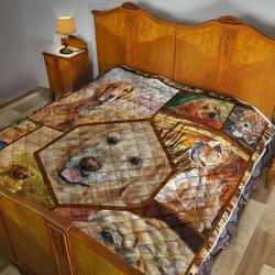 Golden Retrievers TTGG93 Awesome 3D Customized Quilt Hip and Home Decor