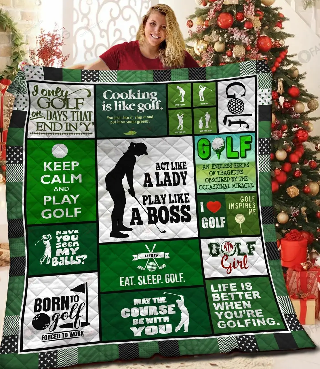 Golf Girl NT2309027CL Quilt Blanket and Home Decor
