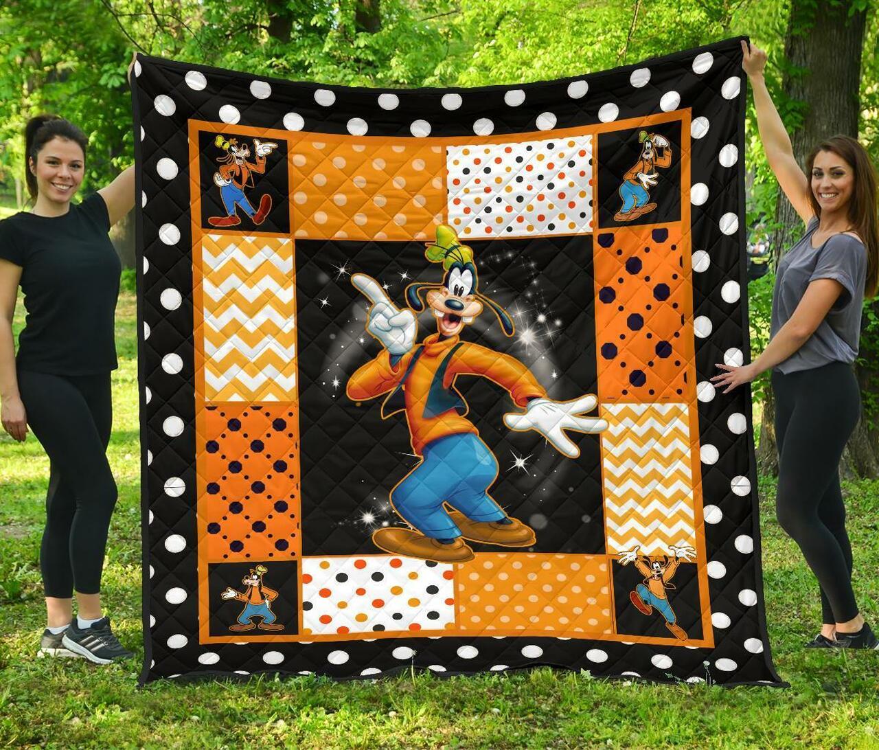 Goofy Cute Cartoon Fan Gift Idea Quilt and Home Decor