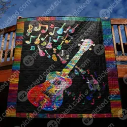Gorgeous Guitar Quilt Blanket Tt99  Quilt and Home Decor