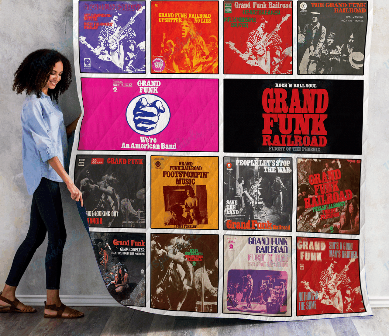 Grand Funk Railroad Singles Quilt Blanket Ver 14 and Home Decor