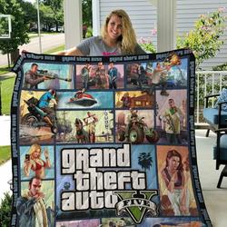 Grand Theft Auto V Quilt Blanket Gifts Birthday Christmas Grand Theft Auto V Fan and Home Decor