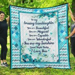 Granddaughter Amazing Daughter Good Night Baby Blanket Th0807 Quilt and Home Decor