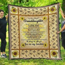 Granddaughter My Great Granddaughter Never Forget That How Much I Love You Blanket Th0807 Quilt and Home Decor