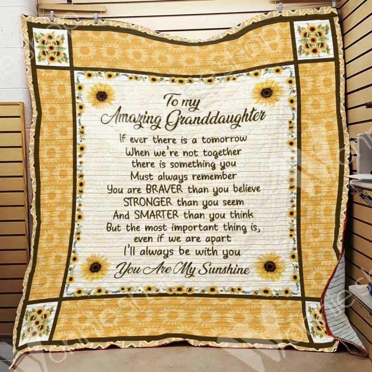 Granddaughter Sunflower Quilt Blanket Dhc0102584Td and Home Decor
