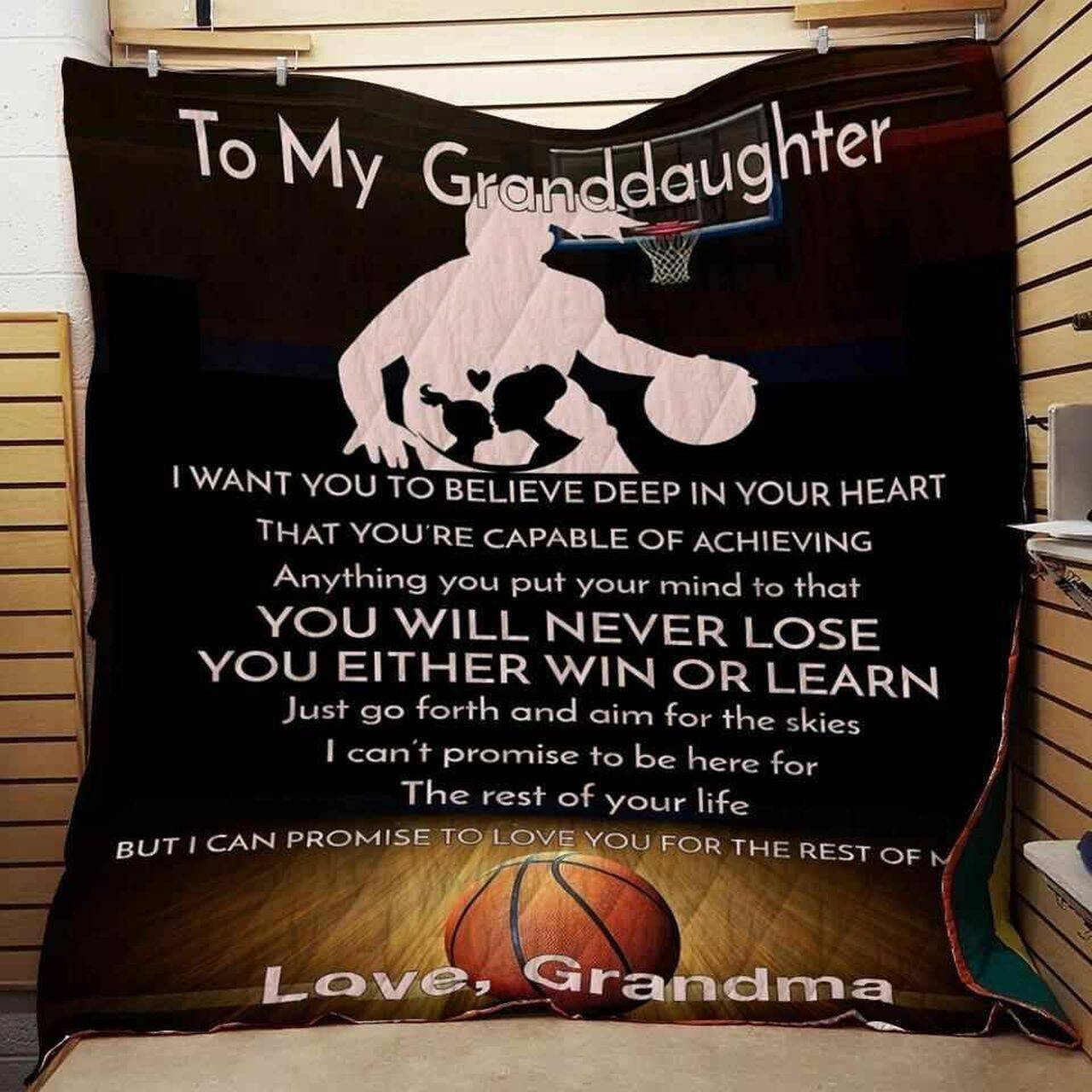 Grandma To Granddaughter Never Lose Blanket Th0907 Quilt and Home Decor